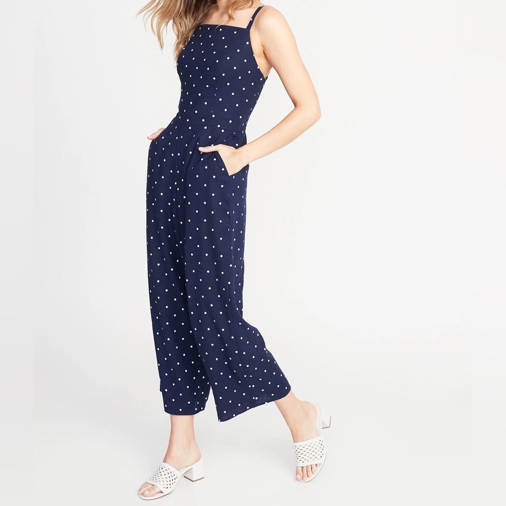 Old Navy | Navy Polka Dot Jumpsuit
